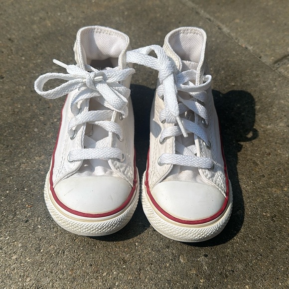 Converse white high top sneakers.8C EUC - Picture 1 of 8
